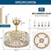 Modern Chandelier Ceiling Fan with Light and Remote, Small Gold Crystal Reversible Ceiling Fan Winter Summer for Bedroom Living Room-6-ErisView