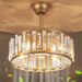 Modern Chandelier Ceiling Fan with Light and Remote, Small Gold Crystal Reversible Ceiling Fan Winter Summer for Bedroom Living Room-1-ErisView