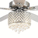 Modern Chrome 52 in. Downrod Mount Crystal Ceiling Fan with Light Kit Remote Control-ErisView