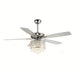 Modern Chrome 52 in. Downrod Mount Crystal Ceiling Fan with Light Kit Remote Control-ErisView
