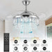 Modern Crystal Ceiling Fan with Lights and Remote, Decorative Dimmable Fandelier for Bedroom Living Room Dining Room Kitchen -6-ErisView