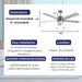 Modern Cylinder Fan with Silver Walnut Reversible Blades, 5 Blade Ceiling Fan, Brushed Nickel Ceiling Fan-4-ErisView