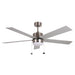 Modern Cylinder Fan with Silver Walnut Reversible Blades, 5 Blade Ceiling Fan, Brushed Nickel Ceiling Fan-1-ErisView