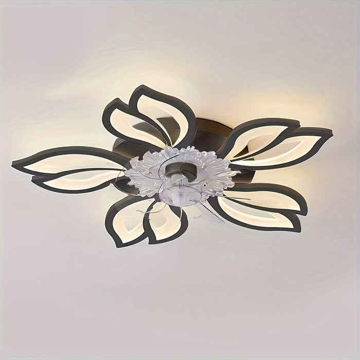 Modern Dimmable LED Ceiling Fan Light with Remote Control for Living Room Dining Room Office Bedroom-Black-ErisView