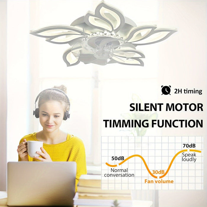 Modern Dimmable LED Ceiling Fan Light with Remote Control for Living Room Dining Room Office Bedroom-ErisView