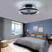 Modern Dimming Low Profile Flush Mount Ceiling Fan with Lights and Remote Control, 360¡ã Oscillating Ceiling Fan Light, Bladeless Enclosed Ceiling Fan-3-ErisView