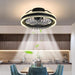 Modern Dimming Low Profile Flush Mount Ceiling Fan with Lights and Remote Control, 360¡ã Oscillating Ceiling Fan Light, Bladeless Enclosed Ceiling Fan-1-ErisView