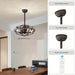 Modern Enclosed Ceiling Fan with Caged, Industrial Indoor Ceiling Fan with Light Kit Remote Control-ErisView