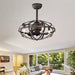 Modern Enclosed Ceiling Fan with Caged, Industrial Indoor Ceiling Fan with Light Kit Remote Control-ErisView