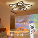Modern Flower-Shaped LED Ceiling Fan Light with Remote, Dimmable Ceiling Fan Lamp for Bedroom Dining Room Kitchen Study Living Room-Black-ErisView