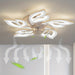Modern Flower-Shaped LED Ceiling Fan Light with Remote, Dimmable Ceiling Fan Lamp for Bedroom Dining Room Kitchen Study Living Room-ErisView