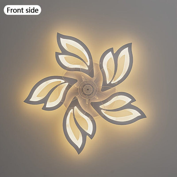 Modern Flower-Shaped LED Ceiling Fan Light with Remote, Dimmable Ceiling Fan Lamp for Bedroom Dining Room Kitchen Study Living Room-ErisView