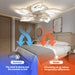 Modern Flower-Shaped LED Ceiling Fan Light with Remote, Dimmable Ceiling Fan Lamp for Bedroom Dining Room Kitchen Study Living Room-ErisView