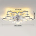 Modern Flower-Shaped LED Ceiling Fan Light with Remote, Dimmable Ceiling Fan Lamp for Living Room Bedroom Home Office Kitchen-ErisView