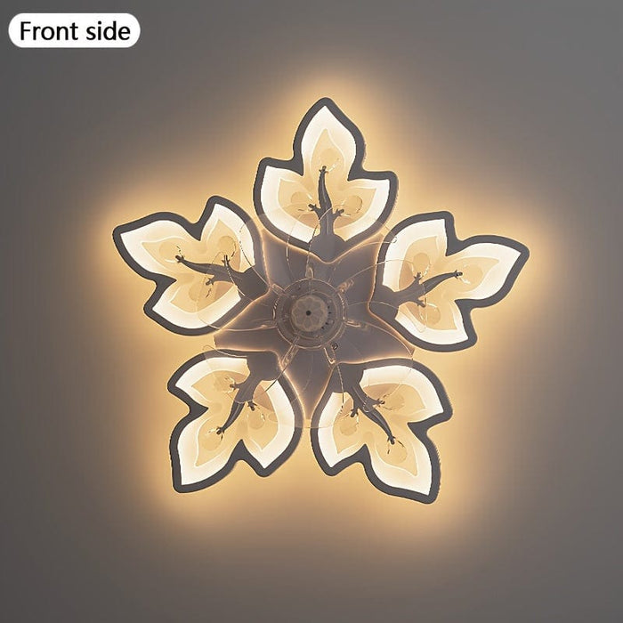 Modern Flower-Shaped LED Ceiling Fan Light with Remote, Dimmable Ceiling Fan Lamp for Living Room Bedroom Home Office Kitchen-ErisView