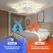 Modern Flower-Shaped LED Ceiling Fan Light with Remote, Dimmable Ceiling Fan Lamp for Living Room Bedroom Home Office Kitchen-ErisView