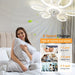 Modern Flower-Shaped LED Ceiling Fan with Light Remote Control, Dimmable Geometric Ceiling Fan for Living Room Bedroom Kitchen-ErisView