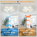 Modern Flower-Shaped LED Ceiling Fan with Light Remote Control, Dimmable Geometric Ceiling Fan for Living Room Bedroom Kitchen-ErisView