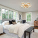 Modern Flower-Shaped LED Ceiling Fan with Light Remote Control, Dimmable Geometric Ceiling Fan for Living Room Bedroom Kitchen-ErisView