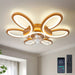 Modern Flower-Shaped LED Ceiling Fan with Light Remote Control, Dimmable Geometric Ceiling Fan for Living Room Bedroom Kitchen-Gold-ErisView