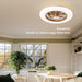Modern Flush Mount Enclosed Ceiling Fan with Remote Control, Smart Dimmable Ceiling Fan without Blades-2-ErisView
