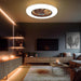 Modern Flush Mount Enclosed Ceiling Fan with Remote Control, Smart Dimmable Ceiling Fan without Blades-8-ErisView