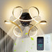 Modern Geometric Ceiling Fan with LED Light and Remote, Reversible Dimmable Ceiling Fan for Bedroom Living Room Dining Room Kitchen-ErisView