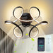 Modern Geometric Ceiling Fan with LED Light and Remote, Reversible Dimmable Ceiling Fan for Bedroom Living Room Dining Room Kitchen-ErisView