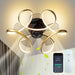 Modern Geometric Ceiling Fan with LED Light and Remote, Reversible Dimmable Ceiling Fan for Bedroom Living Room Dining Room Kitchen-Gold-ErisView
