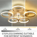 Modern Gold Low Profile Ceiling Fan with Light, Smart Flush Mount Chandelier Fan Light-3-ErisView