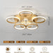 Modern Gold Low Profile Ceiling Fan with Light, Smart Flush Mount Chandelier Fan Light-5-ErisView