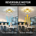 Modern Gold Low Profile Ceiling Fan with Light, Smart Flush Mount Chandelier Fan Light-6-ErisView
