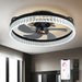 Modern LED Ceiling Fan with App Remote Control, Bladeless Ceiling Fan for Bedroom Living Room-Black-ErisView