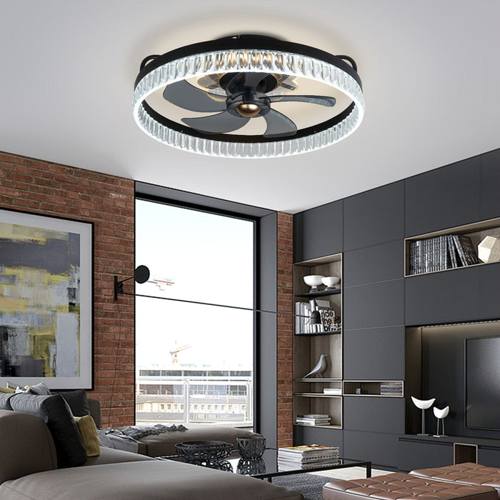 Modern LED Ceiling Fan with App Remote Control, Bladeless Ceiling Fan for Bedroom Living Room-ErisView