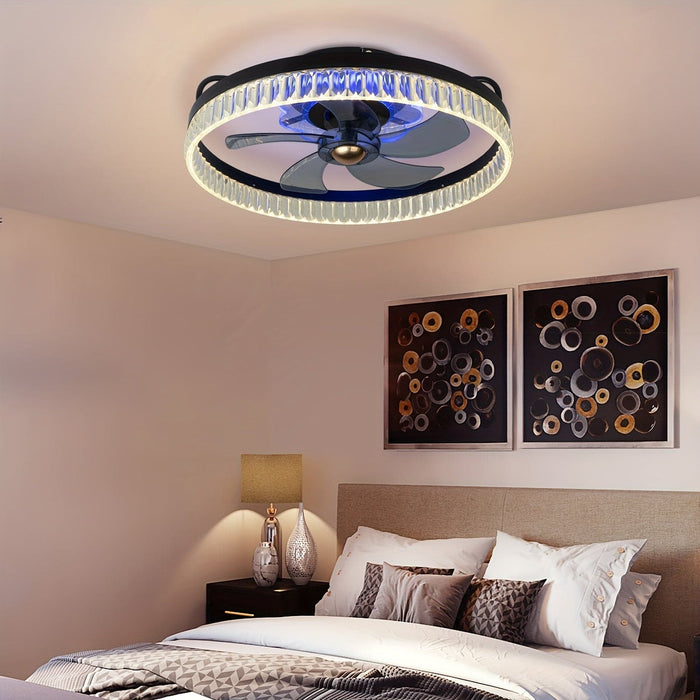 Modern LED Ceiling Fan with App Remote Control, Bladeless Ceiling Fan for Bedroom Living Room-ErisView
