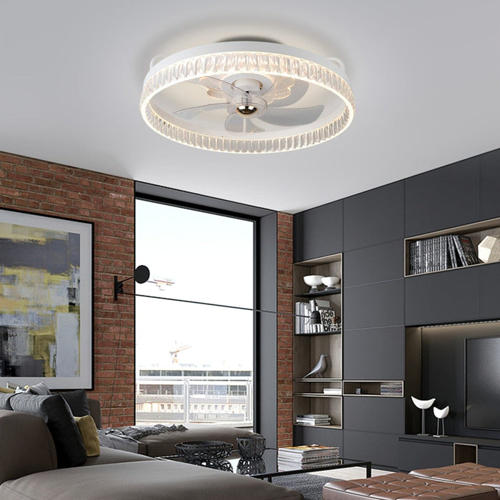 Modern LED Ceiling Fan with App Remote Control, Bladeless Ceiling Fan for Bedroom Living Room-ErisView