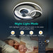 Modern LED Ceiling Fan with Lights, Small Low Profile Flush Mount Ceiling Fan with Remote and Smart APP Control for Bedroom Kitchen Dining Room-3-ErisView