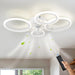 Modern Low Profile Ceiling Fan with LED Light and Remote Control, Dimmable Ceiling Fan for Bedroom Living Room Dining Room Kitchen-White-ErisView