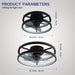 Modern Low Profile Ceiling Fan with Lights and Remote, Dimmable Bladeless Ceiling Fan for Bedroom Living Room Kitchen-ErisView