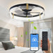 Modern Low Profile Ceiling Fan with Remote Control, Dimmable LED Ceiling Fan with Reversible Blades for Bedroom Living Room Home Decor-Black-ErisView