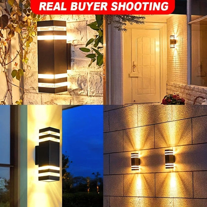 Modern Outdoor Up and Down Wall Light, Outdoor Wall Fixture for Courtyard Garden Porch Corridor-ErisView