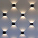 Modern Outdoor Up and Down Wall Sconce Fixture for Courtyard Stair Garden, Outdoor Exterior Square Black Wall Light for Porch Patio Pathway Passway Garage Wall-ErisView