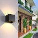 Modern Outdoor Up and Down Wall Sconce Fixture for Courtyard Stair Garden, Outdoor Exterior Square Black Wall Light for Porch Patio Pathway Passway Garage Wall-ErisView