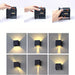 Modern Outdoor Up and Down Wall Sconce Fixture for Courtyard Stair Garden, Outdoor Exterior Square Black Wall Light for Porch Patio Pathway Passway Garage Wall-ErisView