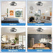 Modern Small Low Profile Ceiling Fan with Light, Semi Flush Mount Enclosed Ceiling Fan with APP Remote Control, Black Bedroom Ceiling Fans, Living Room Fan-8-ErisView