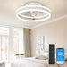Modern Small Low Profile Ceiling Fan with Light, Semi Flush Mount Enclosed Ceiling Fan with APP Remote Control, Black Bedroom Ceiling Fans, Living Room Fan-9-ErisView
