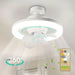 Modern White Ceiling Fan with Remote and LED Light, Round Ceiling Fan for Kitchen Dining Room Bedroom-ErisView