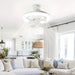 Modern White Ceiling Fan with Remote and LED Light, Round Ceiling Fan for Kitchen Dining Room Bedroom-ErisView