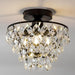 Modern Black Crystal Ceiling Light Semi Flush Mount Light Mini Chandelier Light Fixture for Hallway Bedroom Bathroom-Single Chandelier-ErisView