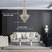 Modern Crystal Chandelier, 4-Light Empire Hanging Ceiling Light Fixture-Dimension-ErisView